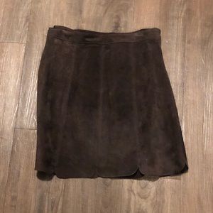 Brown 1960-s Style Leather Mini Skirt
